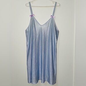 Vintage 90s Petra Fashions Women’s Light Blue Sleeveless Intimate Nightgown
